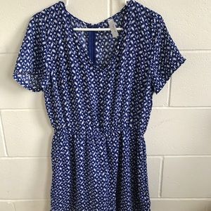 Blue Patterned Romper